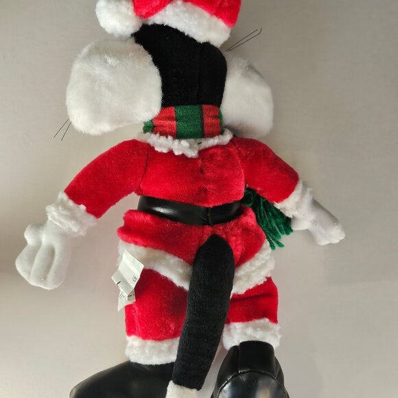 Vintage 1998 Looney Tunes Sylvester Cat Santa Plush 15 Inch Holiday Plush - Picture 9 of 9